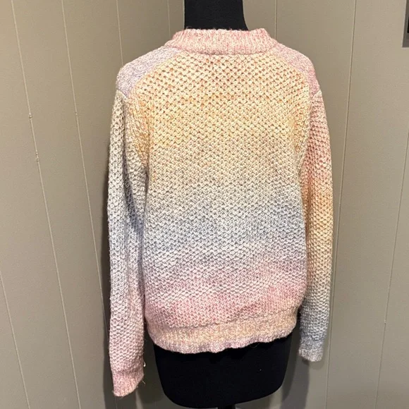 B20 Kilte Rainbow Pastel Knit Women's Knit V Neck Button Down Cute Cardigan